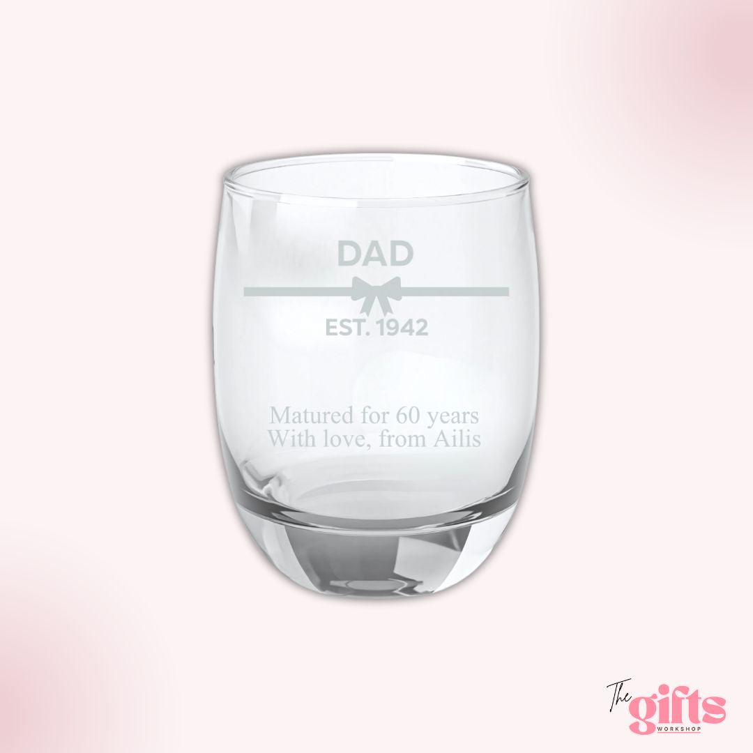 "Dad's engraved glass gift from Ailis.