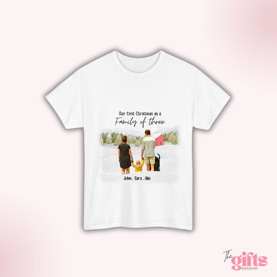 Family Christmas T-shirt with names.