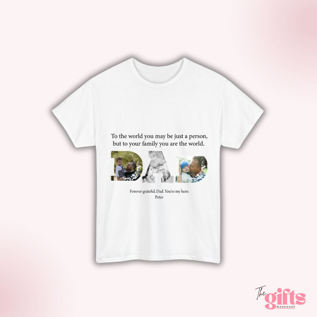 Personalized family T-shirt with message.