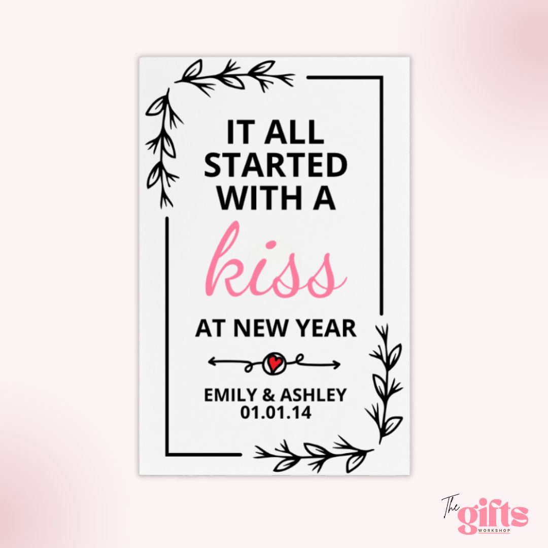 Romantic quote with names and date.