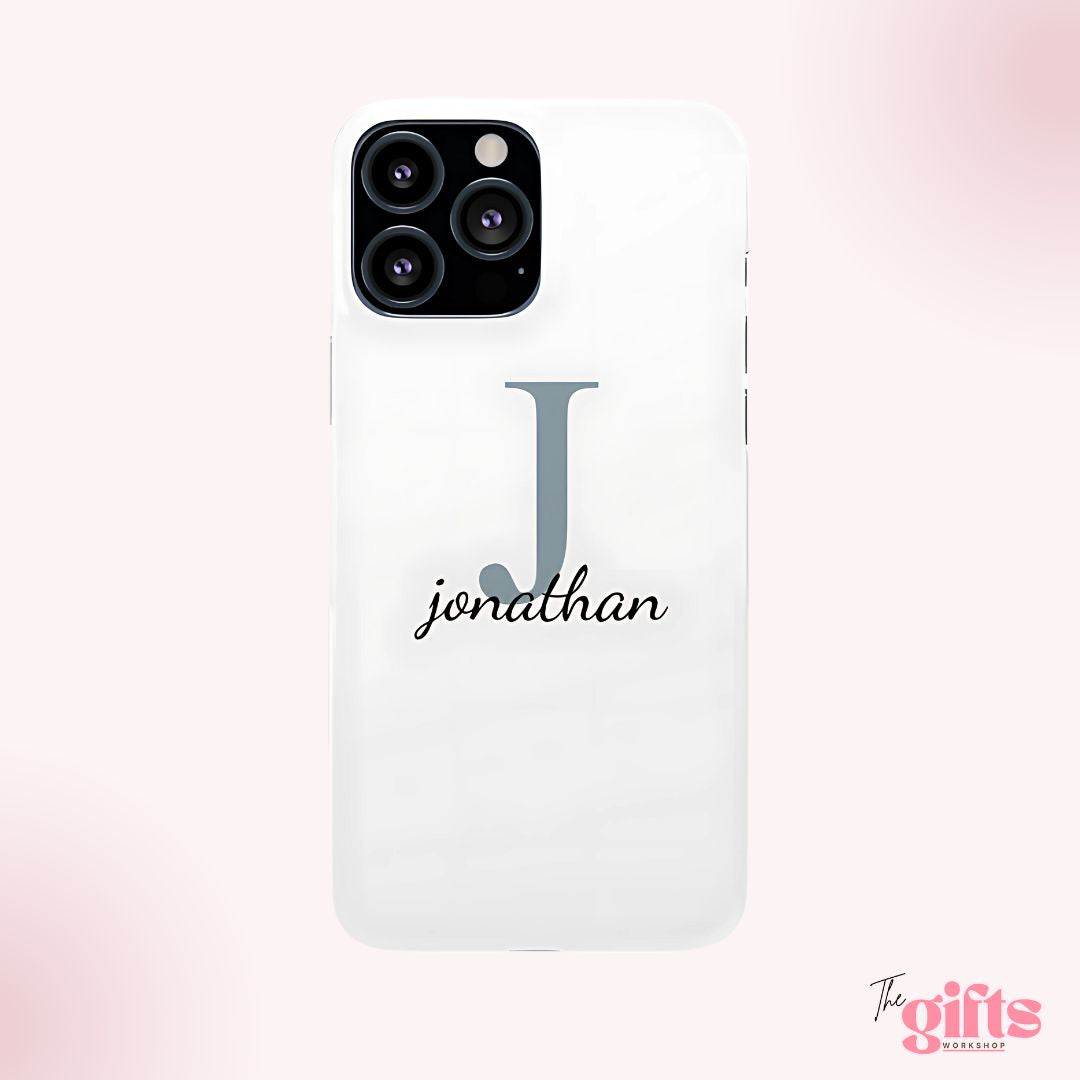 Back of smartphone case with 'jonathan'