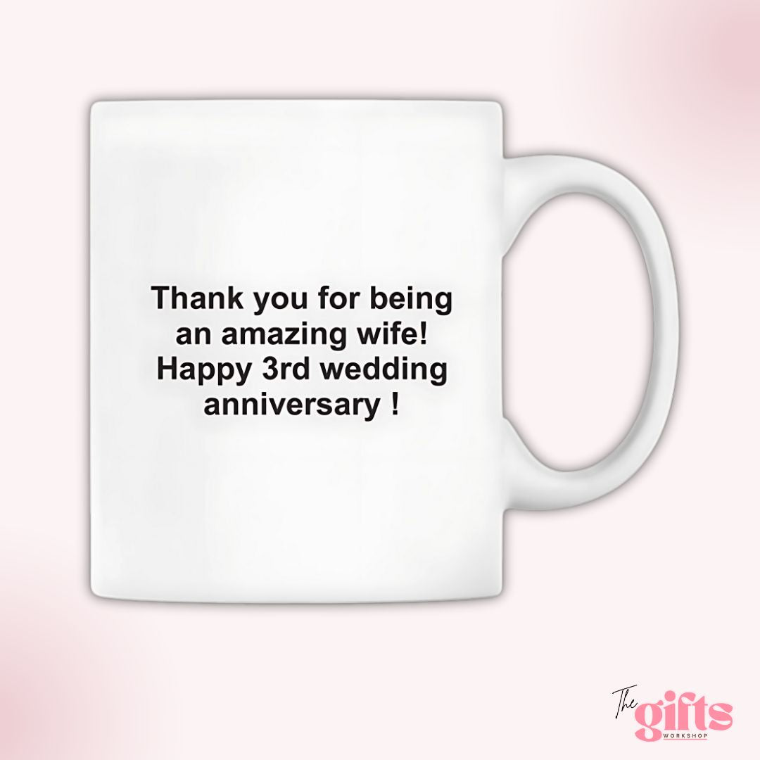 "Best wife ever mug with couple photos. back side