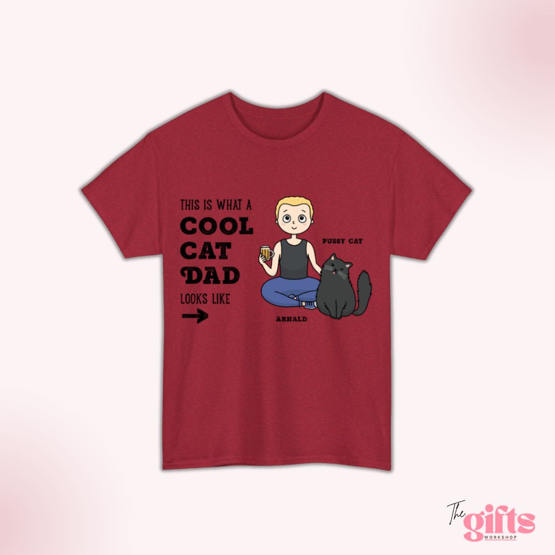 Cool Cat Dad T-Shirt its a clip art design a dad and a cat